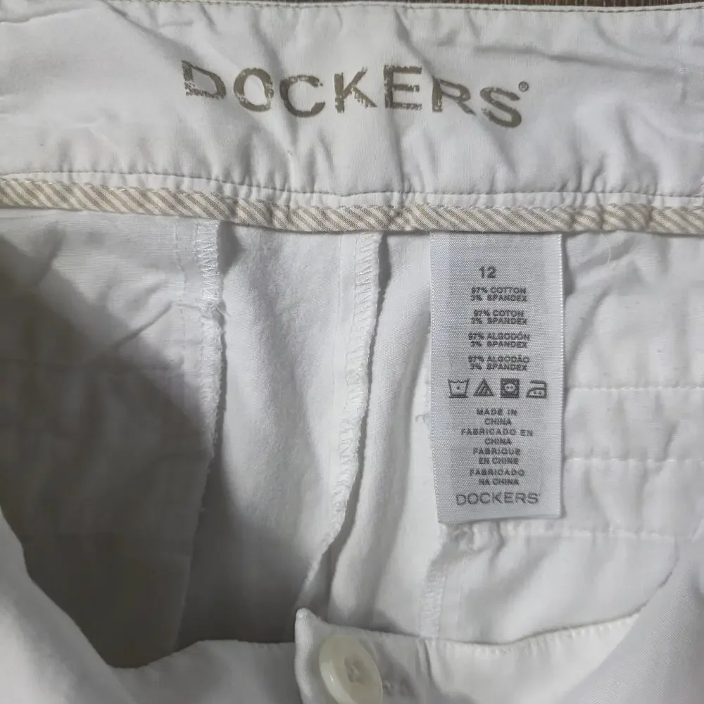 Dockers Khaki Capri Pants White Women's Size 12